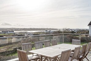 Outdoor dining - Trearddur Bay Home with a View, Beach & Snowdon Mountain Range and Hot Tub (Trearddur Bay)