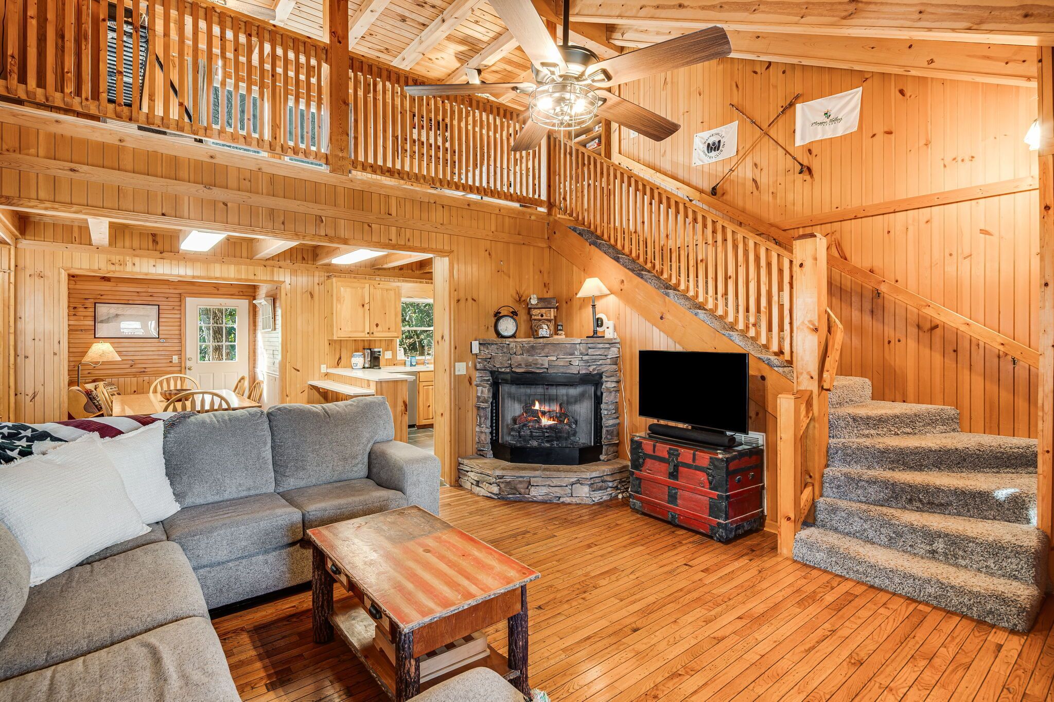 Smart TV, chimenea, videojuegos y reproductor de DVD 