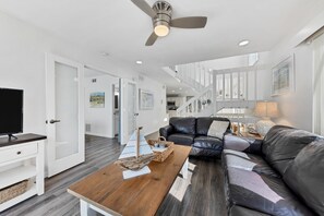 Smart TV, foosball, table tennis, books