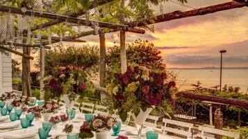 Outdoor banquet area