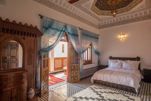 Senior Suite, Multiple Beds | Premium bedding, in-room safe, individually decorated - Riad Sayeda Al Hora (Fes)