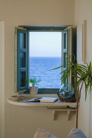 Comfort Villa | View from room - Michelangelo Beach Villa (Santorini)