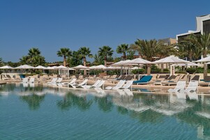 Indoor pool, outdoor pool, open 9:00 AM to 6:30 PM, cabanas (surcharge)