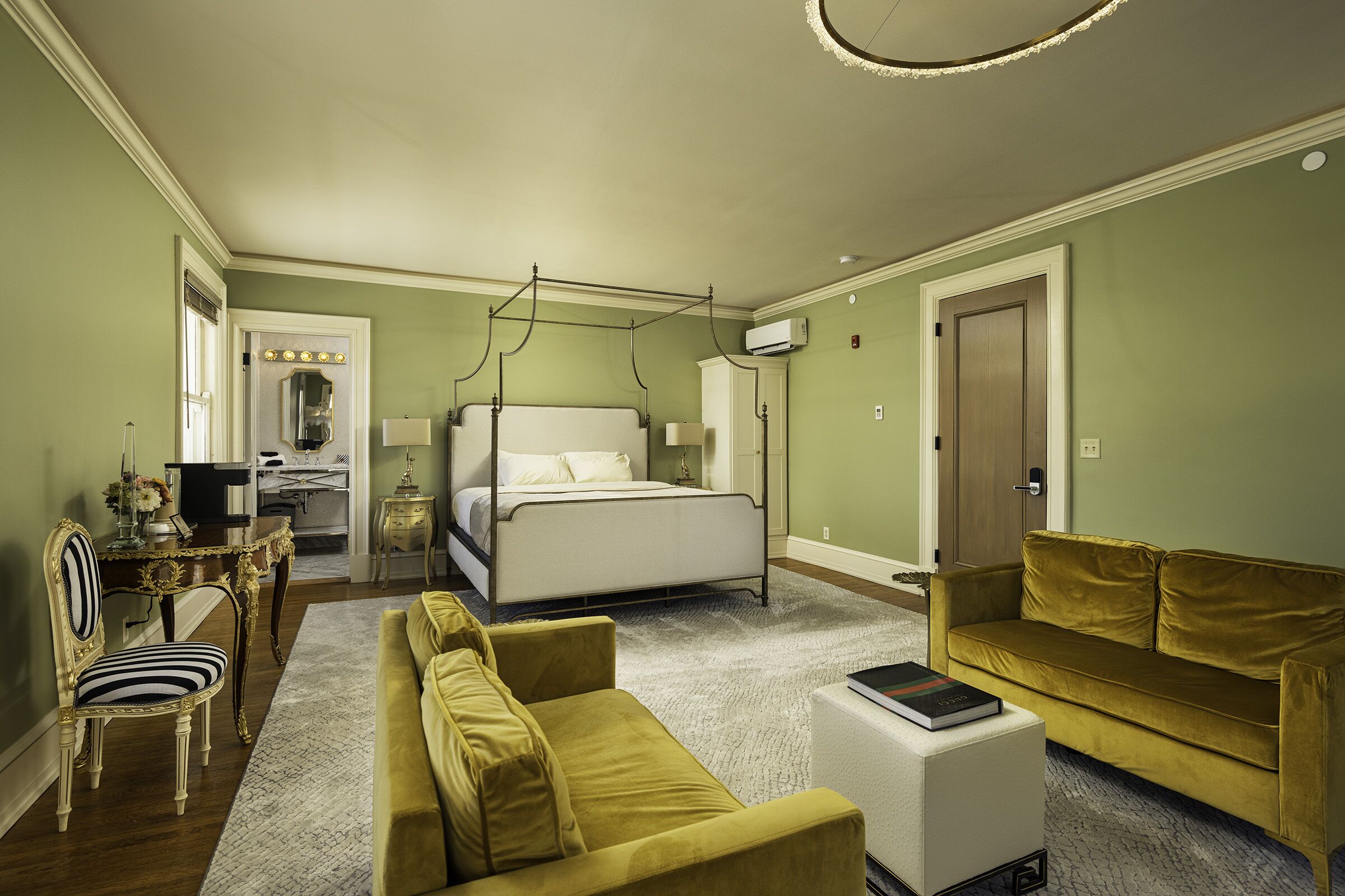 the green suite | premium bedding, pillow-top beds, individually decorated