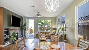 TV, fireplace, DVD player