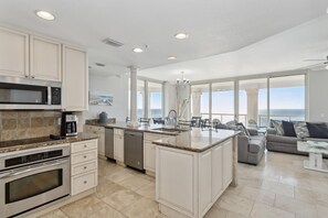 Microwave, dishwasher, coffee/tea maker, toaster