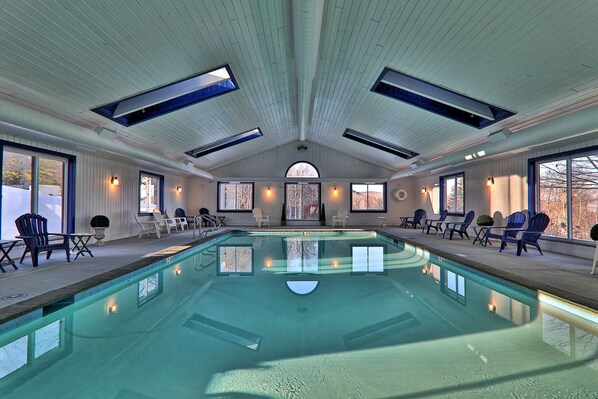 Indoor pool - Coveted Ski-In/Ski-Out Winterplace Condo with Hot Tubs, Indoor Pool & Fireplace (Ludlow)