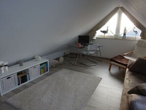 TV, DVD player, stereo