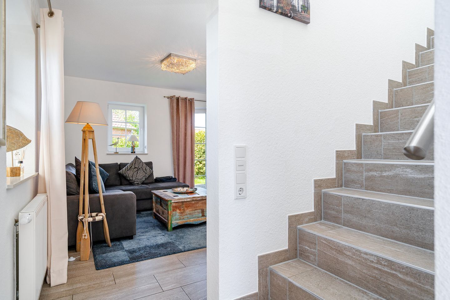 Fernseher, Kamin, DVD-Player, Stereoanlage