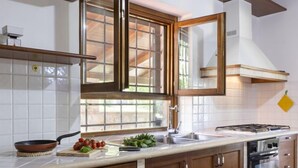Una cocina con armarios de madera, un lavamanos de acero inoxidable y un horno empotrado.
