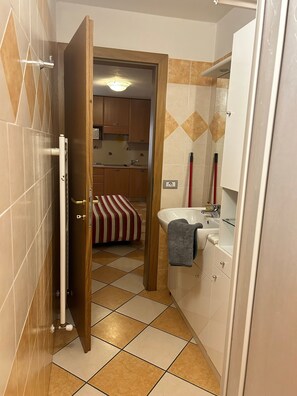 Dusche, Haartrockner, Handtücher