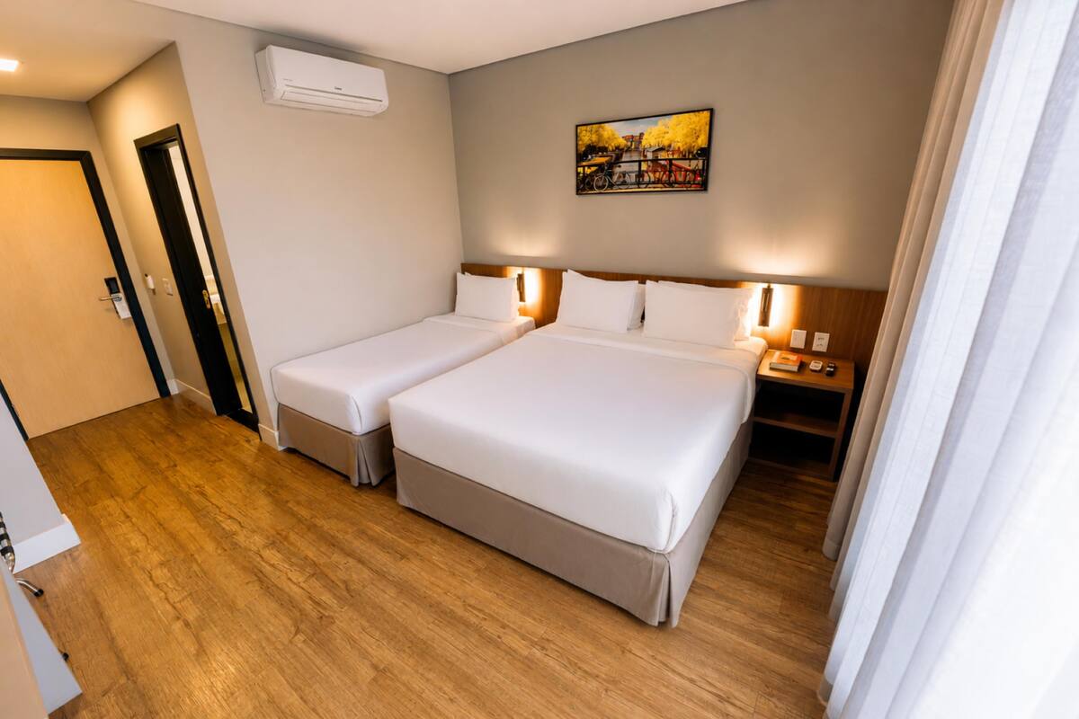 Standard Room, Multiple Beds | In-room safe, desk, free WiFi, bed sheets
