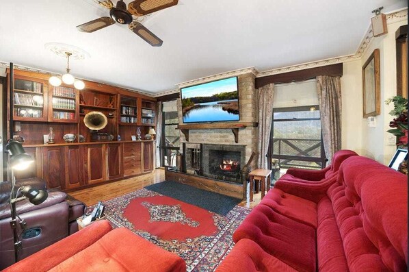 Fernseher, Kamin, Videospiele, DVD-Player