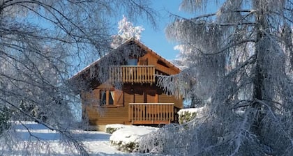 Charmantes Chalet im Grünen mit großer Terrasse, nah an Pistenplätzen und Wellnesszentrum