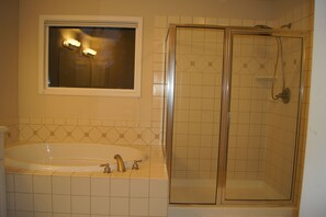 Bathtub, hair dryer, bidet, towels