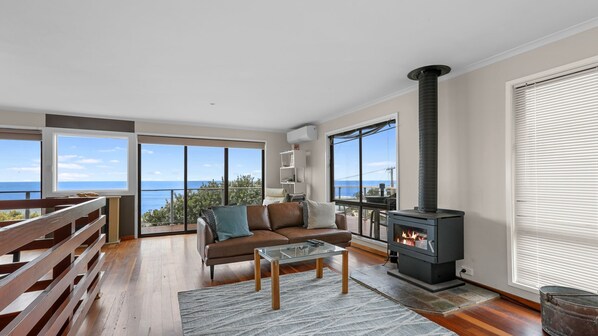 Televisión y chimenea 