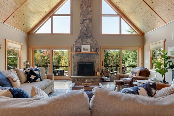 TV, fireplace, video games, DVD player