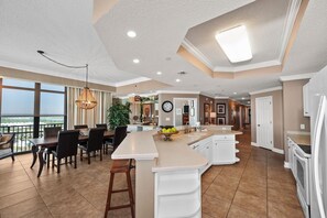 Fridge, microwave, oven, stovetop - Phoenix West 2101 | 4BR/4BA Gulf-Front Condo | Oversized Balcony + Lazy River (Orange Beach)