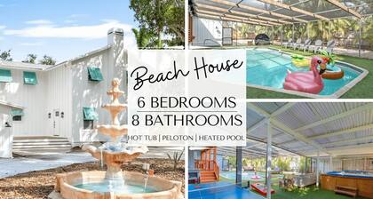 Massive 6 Bedroom All Suites w 8 Baths, Theater, Screened Heated Pool, Peloton, Hot Tub
