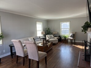Smart TV, fireplace, foosball, offices