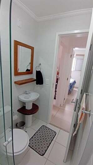 Shower, soap, toilet paper