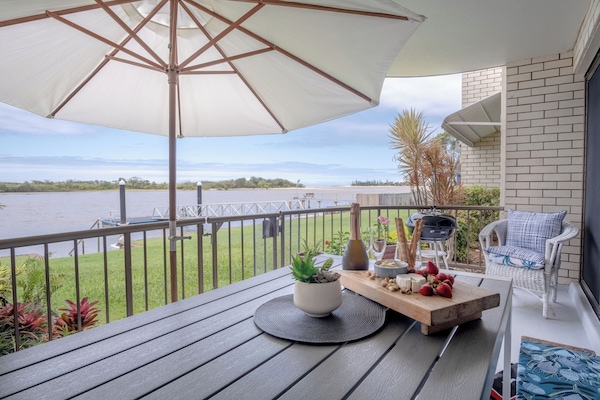 A private patio overlooks the Maroochy River.