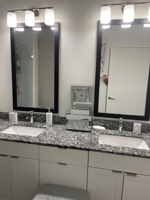 Combined shower/bathtub, towels, soap, toilet paper - Amazing living near Disney (Orlando)