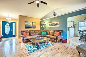 TV, fireplace, books, video library - Lake Michigan Gem < Half-Mi to Private Beach! (Mears)