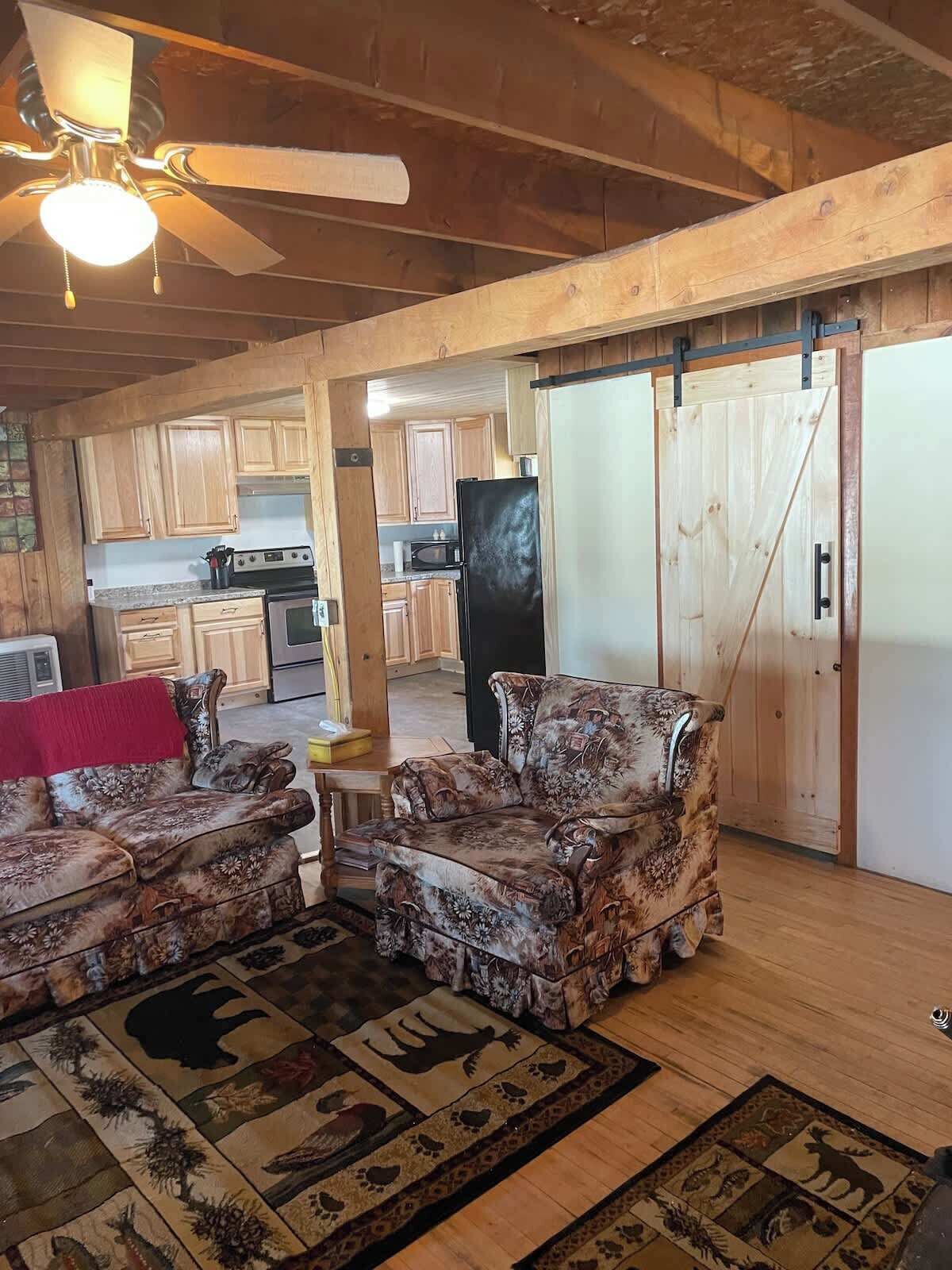 Una televisión, una chimenea, libros