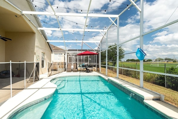 Outdoor pool, a heated pool