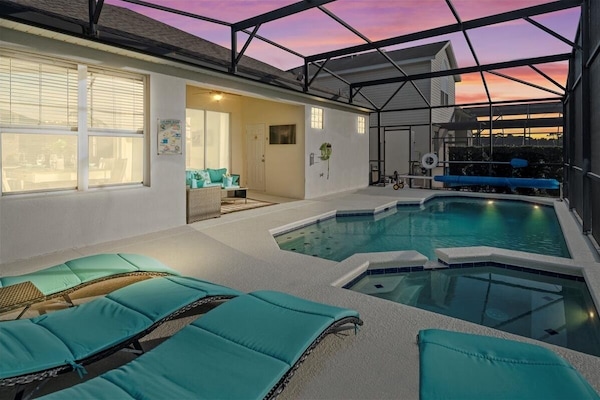 Private salt water pool with all day sunshine.