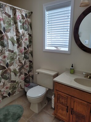 Bañera con ducha, secador de pelo