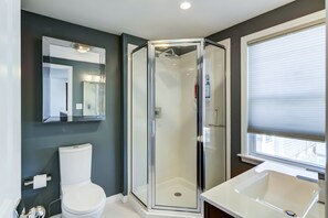 Shower, towels, toilet paper - Webster Groves detached Mother-in-Law Suite (Webster Groves)