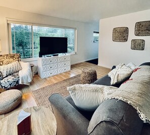 Smart TV, DVD player, books, stereo