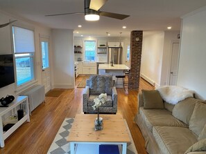 TV, fireplace - Renovated farmhouse w/hot tub Hudson Valley escape (Cottekill)