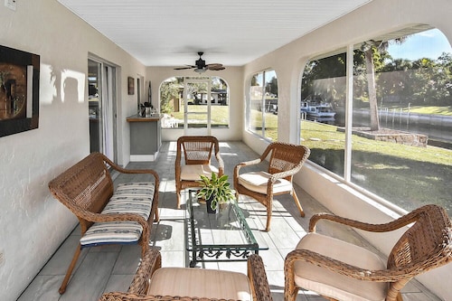 Stylish Canal Home with King Bed and Lanai  and Fishing dock