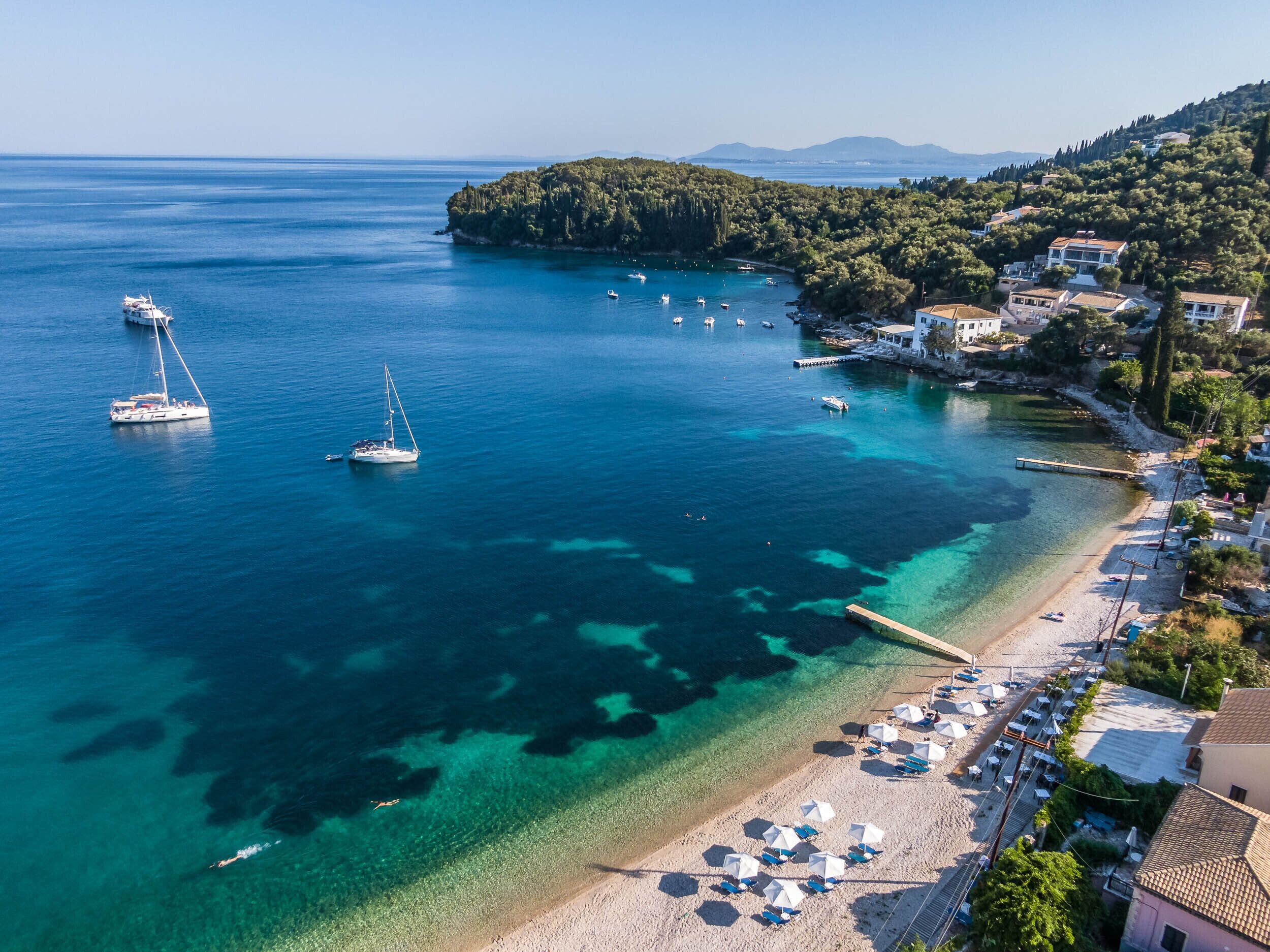 On the beach, beach towels