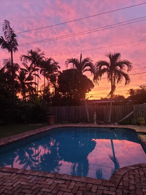 Piscine extérieure, piscine chauffée