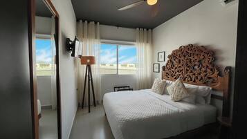 2 bedrooms, in-room safe, blackout drapes, iron/ironing board