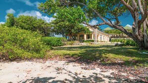 A house with a large tree in front, surrounded by greenery and a clear sky. - Wake up in paradise at this amazing villa for couples and families (St.Paul)