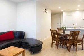 Basic Apartment, Multiple Beds | Living room | TV - New Spacious 2 Bedroom With Gorgeous City Views (Northcote)