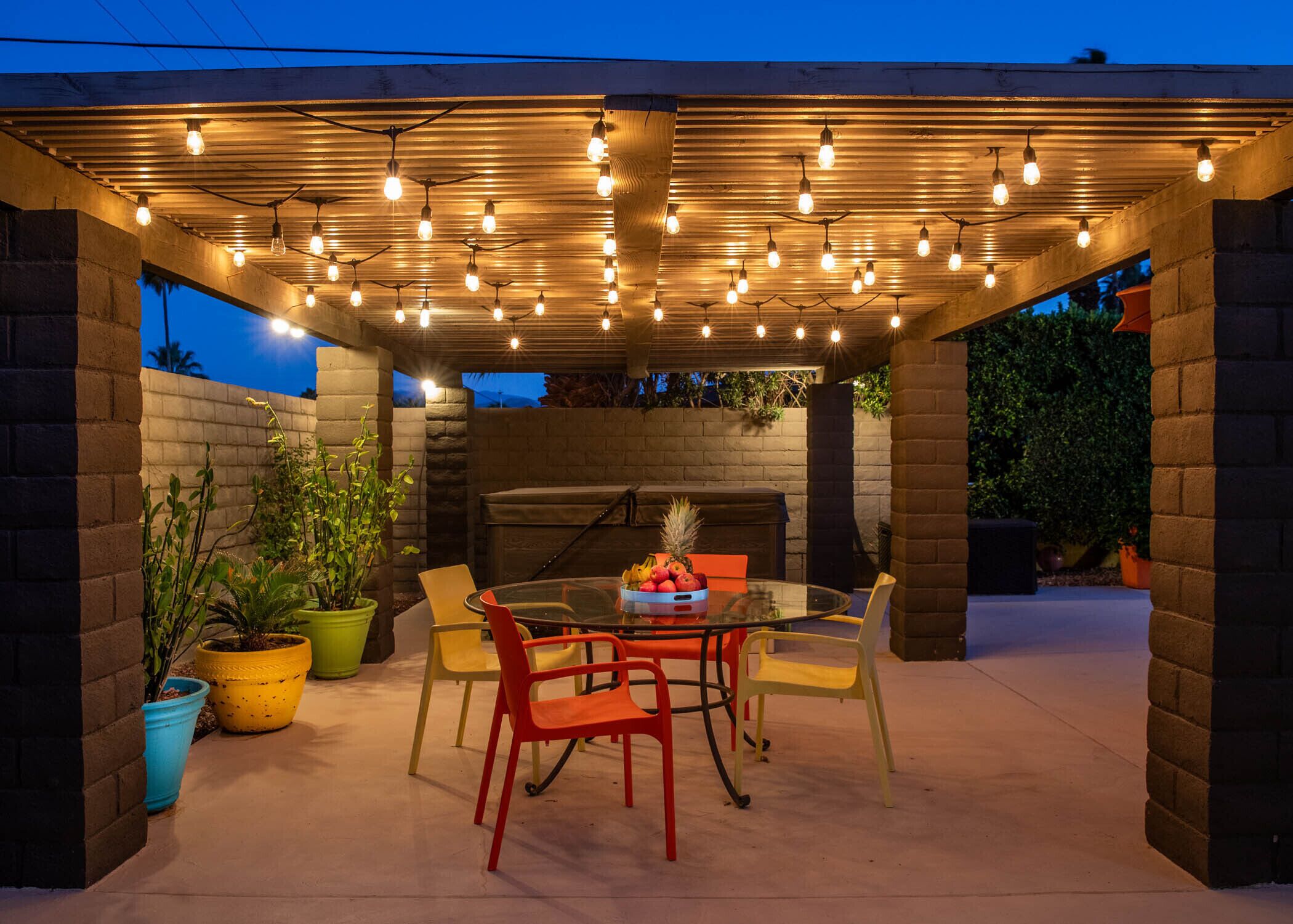One of two alfresco dining areas