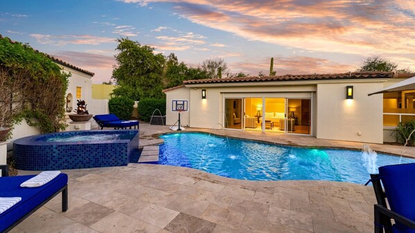 Outdoor pool, a heated pool - BRAND NEW Pickleball Court - 7BR Scottsdale Estate w/ Pool, Guest House (Scottsdale)