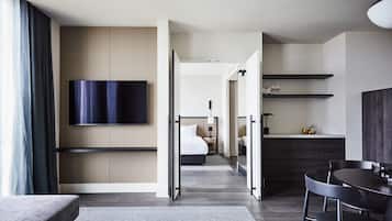 Suite, 1 habitación | Sábanas de algodón egipcio y ropa de cama de alta calidad