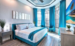 4 chambres, draps en coton égyptien, bureau, fer et planche à repasser