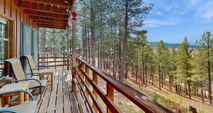 Unique lodge w/ mountain & valley views, wood-burning fireplace, and decks