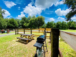 Outdoor dining - ELET Cottage, Horse Encounter - Farm Stay, Loft Cabin, 35 Mins to Beach (Milton)
