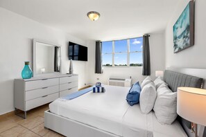 3 bedrooms, blackout curtains, iron/ironing board, travel cot