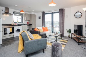 Apartment, 1 Queen Bed with Sofa bed | Living area - Livestay-spacious Modern One Bed Apt Near Heathrow (Slough)