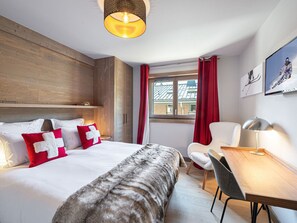 4 bedrooms, free WiFi, bed sheets - Luxury 3-bedroom apartment in Megève with pool and gym (Megève)